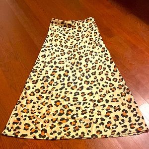 Cheetah Print 100% Polyester Long Skirt